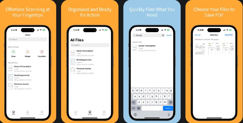  #应用限免  软件名称：Scan PDF－Convert Document  支持平台：#iOS 15.0+  软件价格：内购限免  软件简介：一款文档扫描应用，方便您进行无缝的文档扫描、合并和组织