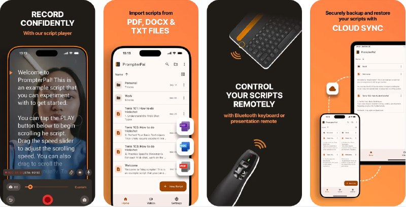  #应用限免  软件名称：Teleprompter & Video Recorder  支持平台：#iOS 15.3+  软件价格：内购限免  软件简介：一款提词器应用，让您在录制视频时可以轻松阅读脚本而无需让眼神离开屏幕