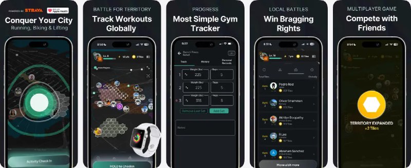  #应用限免  软件名称：Checkin: Fitness Tracker Game  支持平台：#iOS 14.0+  软件价格：内购限免  软件简介：一款将日常运动变成一场“占地”游戏：你走的每一步、每次跑步、骑行、力量训练都会转化为地图上的六边形领地