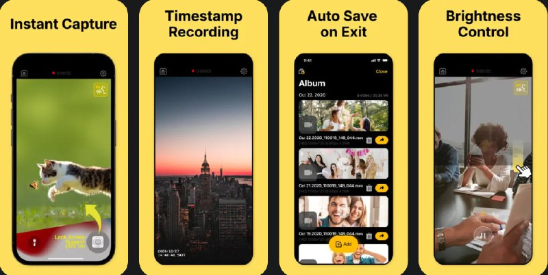  #应用限免  软件名称：FastCam - Timestamp Camera  支持平台：#iOS 13.0+  软件价格：¥138.00 -> ¥0.00  软件简介：一款能够快速启动并立即进行录制的视频应用