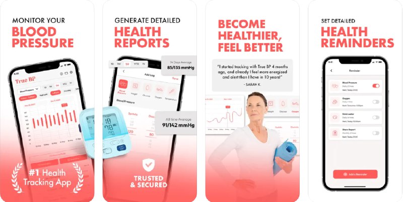  #应用限免  软件名称：Blood Pressure Log True BP  支持平台：#iOS 15.6+  软件价格：内购限免  软件简介：一款血压监测应用，帮助用户全面跟踪血压、脉搏、体重及其他健康指标