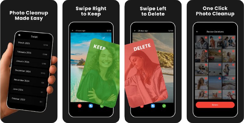 #应用限免  软件名称：Photo Cleaner - Swipli  支持平台：#iOS 13.0+  软件价格：内购限免  软件简介：一款智能且简洁的照片清理工具，帮助您快速整理 iPhone 的相册，无论是模糊照片、重复图片还是截图，这款应用都能帮助您高效地清理，通过滑动手势，您可以快速删除不需要的照片，保持相册整洁