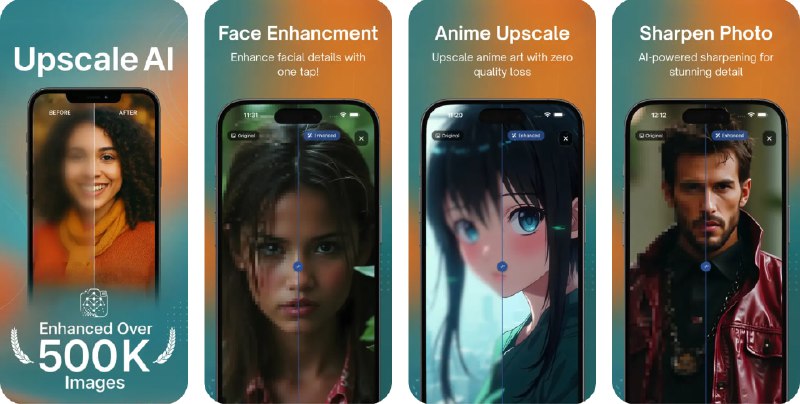  #应用限免  软件名称：AI Upscale: Enlarge Images  支持平台：#iOS 12.0+  软件价格：内购限免  软件简介：一款功AI图片放大和增强工具