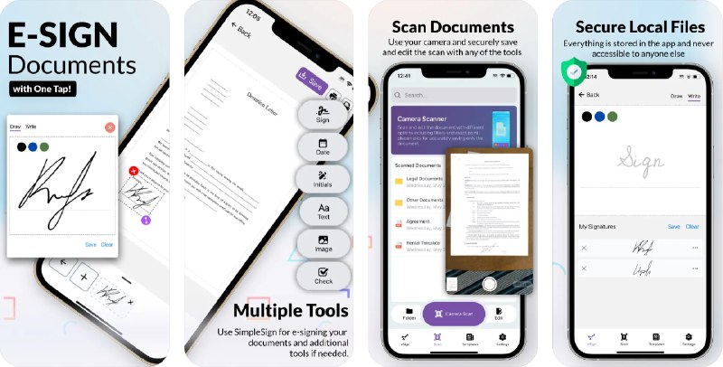  #应用限免  软件名称：Electronic Signature Creator  支持平台：#iOS 13.4+  软件价格：内购限免  软件简介：一款便捷的电子签名工具，让您可以快速在文档上添加签名、填写表格和管理扫描的文件，还配备多种增强文档编辑的工具，如文本自定义、图片导入、添加复选框和插入签名