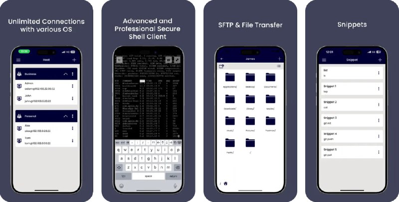  #应用限免  软件名称：SSHTerm - Secure Terminal  支持平台：#iOS 13.0+  软件价格：内购限免  软件简介：一款 SSH 应用，让您可以从世界任何地方连接并管理服务器、设备和云基础设施