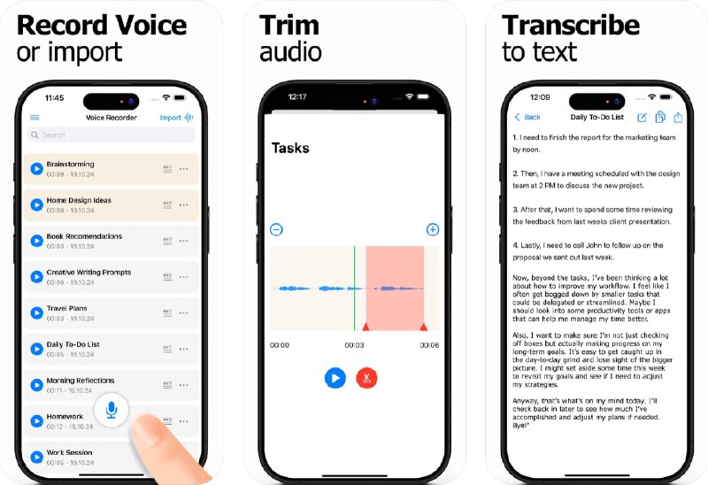  #应用限免  软件名称：Voice Recorder: Transcribe App  支持平台：#iOS 17.0+  软件价格：内购限免（订阅界面点击左下角小字 All Plan）  软件简介：一款语音录制和转录助手，提供专业的语音录制功能，适用于讲座、访谈等多种场合
