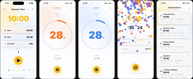  #应用限免  软件名称：HIIT 跑步  支持平台：#iOS 17.0+  软件价格：内购限免  软件简介：一款间歇计时器，提供20+内置模板和专业语音指导，使用精准垂直标尺快速设置间歇，支持专业语音指导、触觉反馈、后台时间校正等功能，适用于HIIT、CrossFit、循环训练、跑步间歇、拳击回合、游泳组、瑜伽流、拉伸例程等需要精确计时的活动