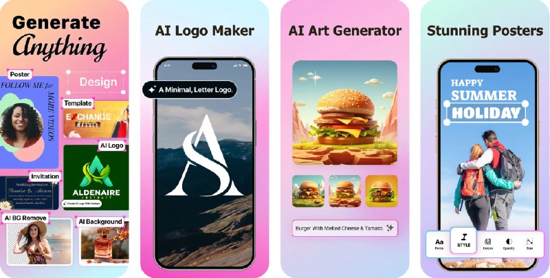  #应用限免  软件名称：Poster设计 - 字体,商标,海报logo设计师编辑工具  支持平台：#iOS 13.0+   软件价格：内购限免  软件简介：一款AI驱动的专业设计工具，可快速创建传单、logo和海报