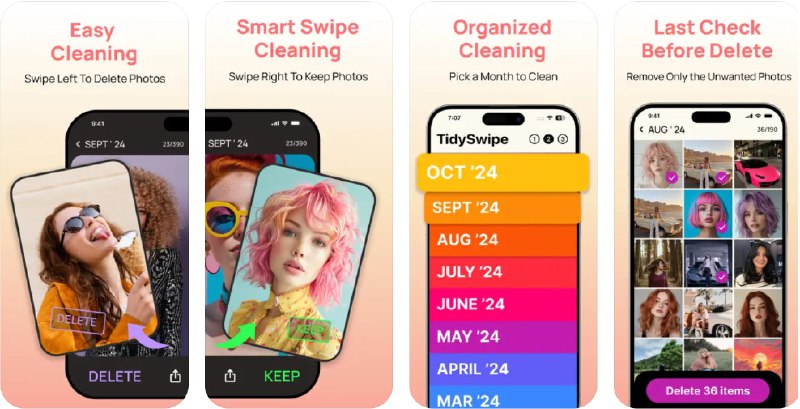  #应用限免  软件名称：TidySwipe: Photo Delete Swipe  支持平台：#iOS 16.6+  软件价格：内购限免  软件简介：一款照片清理工具，通过滑动操作让管理照片存储变得有趣且简单
