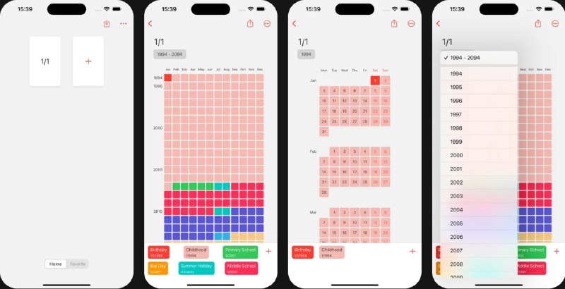  #应用限免  软件名称：1/1  支持平台：#iOS 15.0+  软件价格：￥28.00 -> ¥0.00  软件简介：一款人生格子可视化工具，可以用一格代表一个月或一天，每个方格可代表不同的颜色和事件，绘制你的人生表格，并可将创建的表格导出为图片，直观呈现人生进度