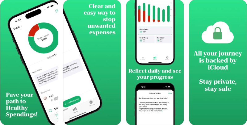  #应用限免  软件名称：Sponder - Reflect Your Money  支持平台：#iOS 17.0+  软件价格：内购限免  软件简介：一款帮助您建立健康消费习惯的开支记录应用