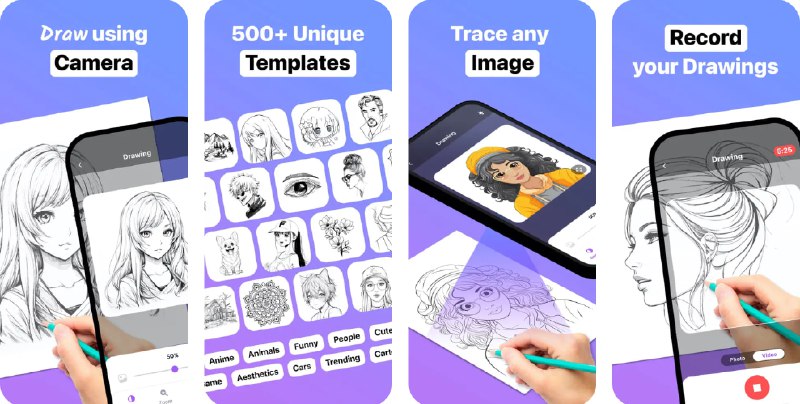  #应用限免  软件名称：AR Drawing - Trace Draw Sketch  支持平台：#iOS 16.0+   软件价格：内购限免（价格若没显示0尝试开代理+重启）  软件简介：一款绘画应用，该应用都非常适合用于表达创意和探索新的艺术可能性，内置多种画笔和画布，提供多种模板供选择，还可以记录绘画过程中的画布变化视频，与朋友分享