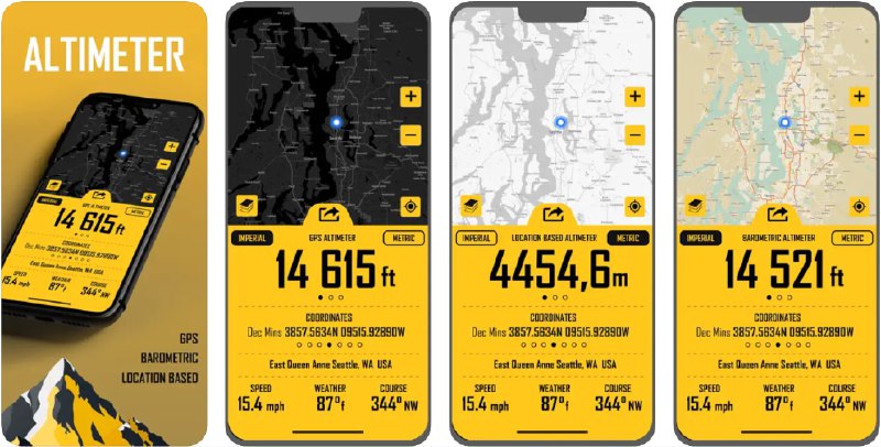  #应用限免  软件名称：Altimeter Just Altitude  支持平台：#iOS 15.0+  软件价格：¥18.00 -> ¥0.00  软件简介：一款高度计应用，通过GPS和气压数据提供准确的高度测量
