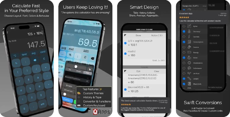  #应用限免  软件名称：CALC Smart 计算器 ±  支持平台：#iOS 15.5+ #macOS 12.4+  软件价格：¥38.00 -> ¥0.00  软件简介：一款高级计算器应用，支持实时计算、可自定义布局和主题、自动分数和括号、实时汇率显示、自定义函数、链接共享表达式、历史记录，还内置了 50+ 个高级数学函数可调用，方便您随时解决生活中的数学问题