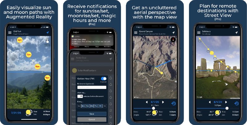  #应用限免  软件名称：Lumos: Sun and Moon Tracker  支持平台：#iOS 15.0+  软件价格：¥15.00 -> ¥0.00（仍有内购）  软件简介：一款可以准确预测太阳和月亮在任何时间、任何日期、任何地点位置的应用