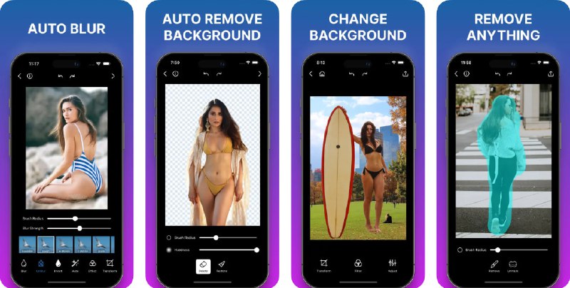  #应用限免  软件名称：Background Eraser - Pro  支持平台：#iOS 15.0+  软件价格：内购限免  软件简介：一款基于 AI 的自动抠图和对象移除工具
