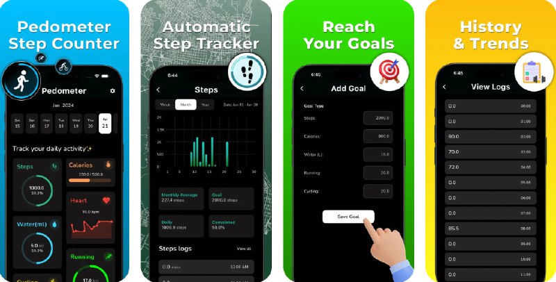  #应用限免  软件名称：计步器・步行应用  支持平台：#iOS 15.6+  软件价格：内购限免（首次启动会显示价格，大退重启即可）  软件简介：一款全能型健身计步器，支持自动步数统计、卡路里消耗跟踪、运动轨迹记录、距离和速度监控等功能