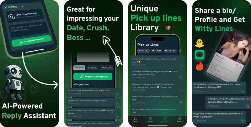  #应用限免  软件名称：AI 智能聊天回, 聊天截图 : Reply Craft  支持平台：#iOS 17.6+  软件价格：内购限免  软件简介：一款私人 AI 聊天助手，通过 AI 驱动的回复技术改善您的聊天体验