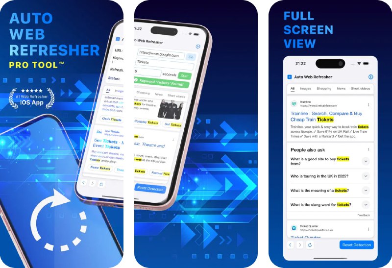  #应用限免  软件名称：Auto Web Refresher Pro  支持平台：#iOS  16.6+  软件价格：￥8.00 -> ¥0.00  软件简介：一款智能网页监控工具，能够自动刷新指定网页并监测设定的关键词，及时为你推送通知