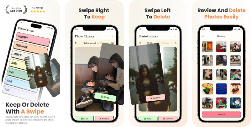  #应用限免  软件名称：Photo Swipe Delete :SwipeClean  支持平台：#iOS 16.2+  软件价格：内购限免（跳过试用，然后从设置中进入内购）  软件简介：一款存储优化工具，帮助你高效管理和释放设备空间