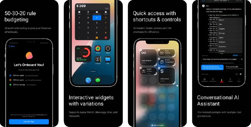  #应用限免  软件名称：  支持平台：#iOS  软件价格：内购限免（点击右上角邮件图标进入内购）  软件简介：一款智能个人财务助理，能够自动记录和分类交易，提供实时预算调整、个性化财务建议、多样的小组件图表，还可以在Imessage群组中与同伴分配预算，帮助您实现财务目标