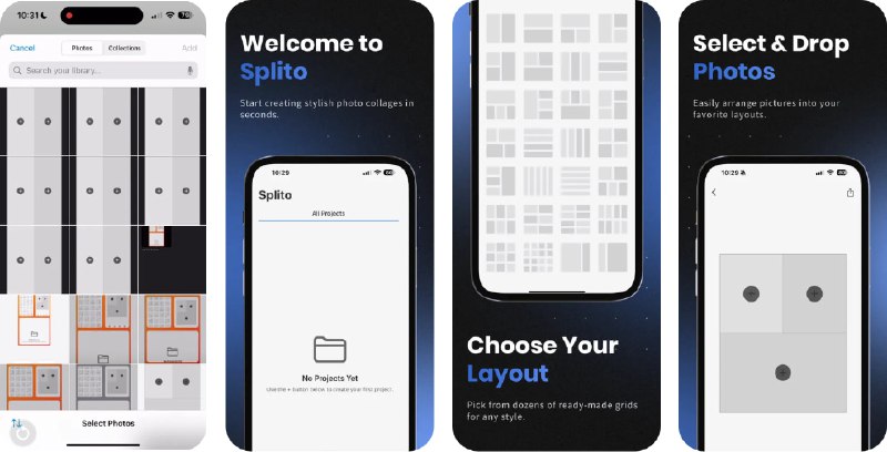  #应用限免  软件名称：Splito - Photo Collage Maker  支持平台：#iOS 17+  软件价格：内购限免（若显示原价请重启应用）  软件简介：一款拼图制作工具，可在几秒钟内创建精美的照片拼贴，软件提供现代网格布局选择，内置照片编辑器可调整、裁剪和美化图片，专为社交媒体分享优化设计