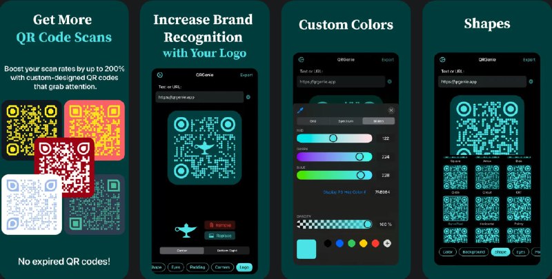  #应用限免  软件名称：QR Code Generator QRGenie  支持平台：#iOS 18.0+ #macOS 14.5+  软件价格：内购限免  软件简介：一款自定义二维码生成器，让您可以自由设计独特的二维码，通过添加品牌logo和设置颜色来增强品牌识别度，吸引顾客注意力