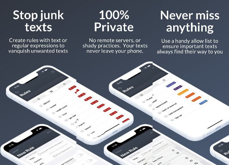  #应用限免  软件名称：Bouncer: Spam Text Blocker  支持平台：#iOS 26.0+  软件价格：￥22.00 -> ¥0.00  软件简介：一款开源的垃圾短信过滤工具，支持自定义关键词过滤和正则表达式规则，所有过滤在本地完成保护隐私