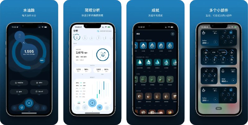  #应用限免  软件名称：Water - Tracker/Reminder  支持平台：#iOS 16.0+  软件价格：内购限免  软件简介：一款帮助用户跟踪水摄入量并提醒饮水的应用