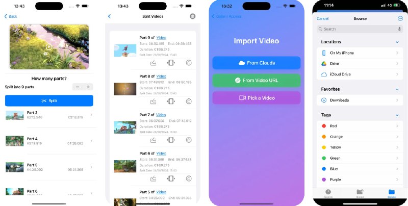  #应用限免  软件名称：VidVid - Split Video  支持平台：#iOS 16.0+  软件价格：￥38.00 -> ¥0.00  软件简介：一款快速剪切视频的应用，您可通过几次点击将视频分割成多个部分