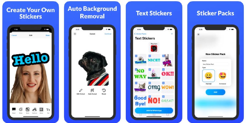  #应用限免  软件名称：Sticker Maker for Messengers  支持平台：#iOS 15.0+  软件价格：内购限免  软件简介：一款帮助您轻松创建自定义表情包和贴纸的应用，可直接在聊天应用中使用