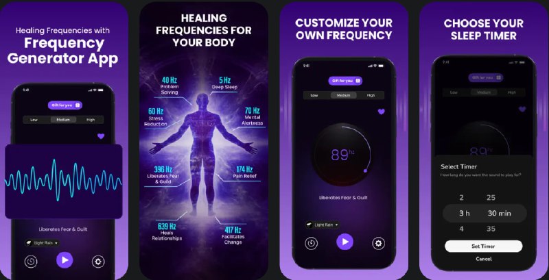  #应用限免  软件名称：Frequency Generator: HZ Music  支持平台：#iOS 17.0+  软件价格：内购限免  软件简介：一款帮助您获得最佳睡眠和集中注意力的应用