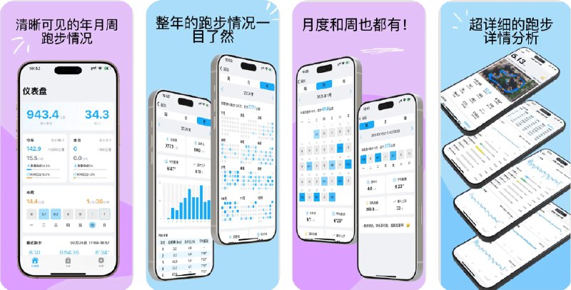  #优质应用  软件名称：跑鸭-跑步记录统计分析训练计划制定  支持平台：#iOS 16+  软件价格：免费  软件简介：一款专注跑步应用，统计视图丰富，能详尽记录与分析你的跑步数据