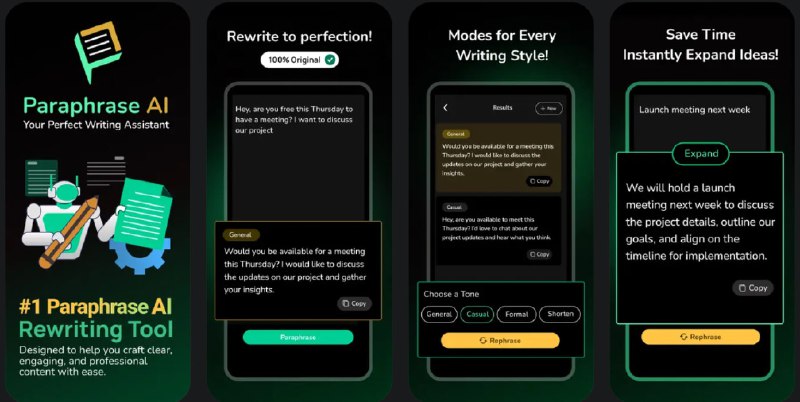  #应用限免  软件名称：Paraphrase AI: Reword Tool  支持平台：#iOS 17.2+  软件价格：内购限免  软件简介：一款智能改写和句子润色工具，可以帮助您轻松改写文本内容，使其保持原意的同时优化表达