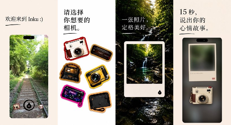  #应用限免  软件名称：Inku — 照片日记 & 地图  支持平台：#iOS 17.0+  软件价格：内购限免  软件简介：一款独特的照片日记应用，拍照后可在 15 秒内写下一行字，记录瞬间、文字与位置