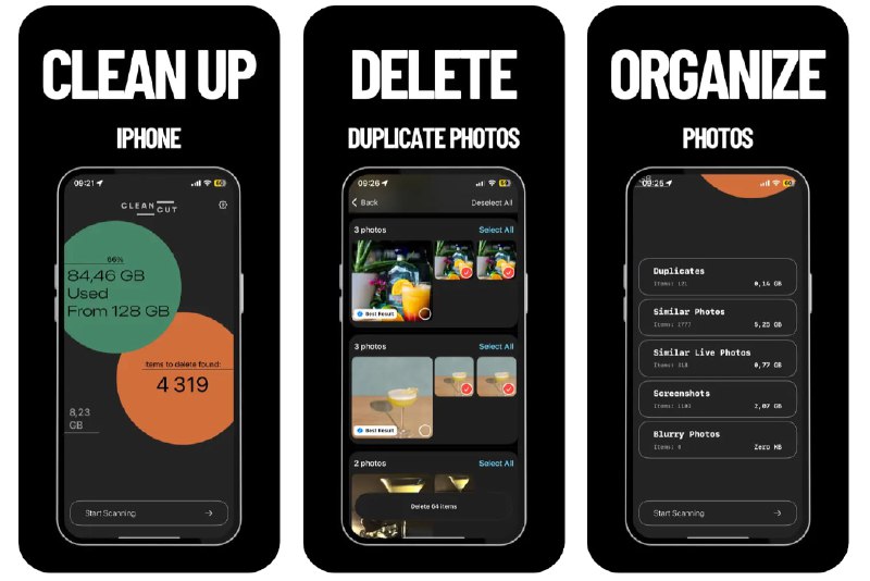  #应用限免  软件名称：Photo cleaner - Clean Cut  支持平台：#iOS 17.0+  软件价格：内购限免  软件简介：一款专为整理相册而设计的应用，可以帮助您识别并删除重复或不需要的照片，从而优化存储空间