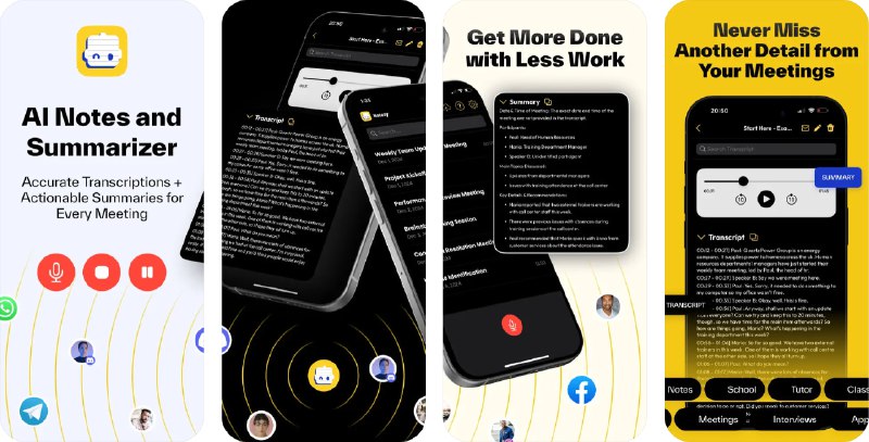  #应用限免  软件名称：Notebook AI: Meeting Notes  支持平台：#iOS 17.0+  软件价格：内购限免（代理环境）  软件简介：一款由 AI 提供支持的笔记应用程序，帮助您轻松记录会议笔记、进行转录和总结，主要功能包括即时转录对话、生成简洁易读的总结、实现团队内的即时笔记共享，将会议讨论转化为文本，适合专业人士、团队和学生，让每一次对话成为组织有序的可共享资产，提升生产力