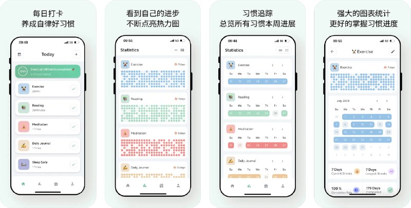  #应用限免  软件名称：奖小习：奖励小习惯打卡软件，养成自律目标，每日待办提醒记录  支持平台：#iOS 14.0+  软件价格：内购限免  软件简介：一款帮助您养成自律习惯的打卡应用