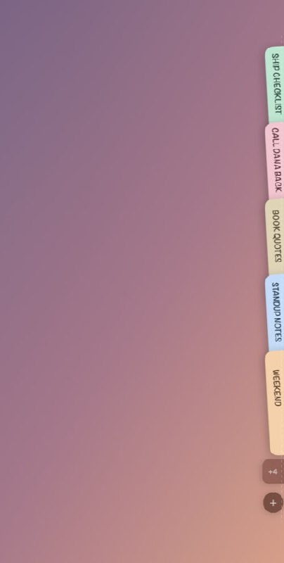 #优质应用  软件名称：Noty  支持平台：#macOS   软件价格：免费  软件简介：一个仅 1.6MB、零第三方依赖的纯本地 macOS 极简便签工具，平时以细条形式完全“隐匿”在屏幕边缘