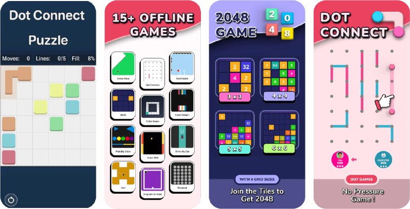  #应用限免  软件名称：No WiFi Games - Offline Games  支持平台：#iOS 12.0+  软件价格：美区 No WiFi Games Lifetime 内购限免  软件简介：一个提供多款离线益智小游戏的应用，适合随时随地的娱乐，例如经典的2048，连点成线小游戏，也许会是您国庆出行路上消磨时间的选择