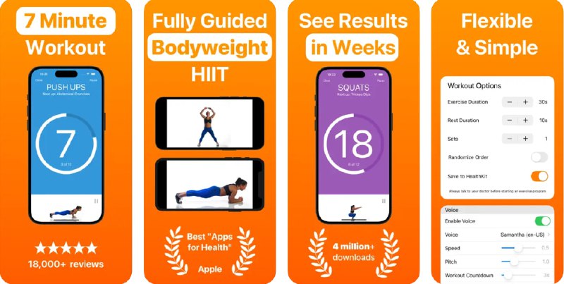  #应用限免  软件名称：7 Minute Workout Ad-Free  支持平台：#iOS 16.1+  软件价格：内购限免（在see all options中）  软件简介：一个健身应用，提供每日的强度间歇训练（HIIT）教程，帮助您在家锻炼，无需任何其他设备