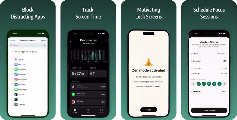  #应用限免  软件名称：FocusPledge: Limit Screen Time  支持平台：#iOS 16.0+  软件价格：内购限免  软件简介：一款帮助您限制屏幕时间、专注于目标达成的效率应用