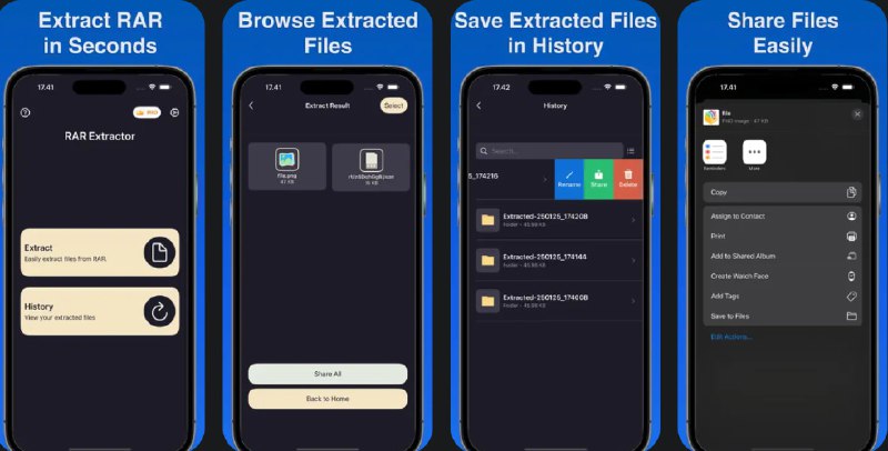  #应用限免  软件名称：Unrar・RAR File Extractor  支持平台：#iOS 16.0+  软件价格：内购限免  软件简介：一款专为管理 RAR 压缩文件的应用，能够轻松提取、浏览文件并快速分享，适合学生、专业人士及经常处理 RAR 文件的用户，帮助您简化文件管理流程