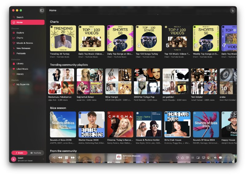  #优质应用  软件名称：kaset  支持平台：#macOS   软件价格：免费  软件简介：一款完美复刻 Apple Music 原生质感且聚合了 YouTube 与 YouTube Music 的音乐客户端