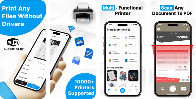  #应用限免  软件名称：Printer App: Smart Print PDF  支持平台：#iOS 14.0+  软件价格：内购限免  软件简介：一款打印应用，帮助您简化打印流程，轻松打印文档、图片和网页