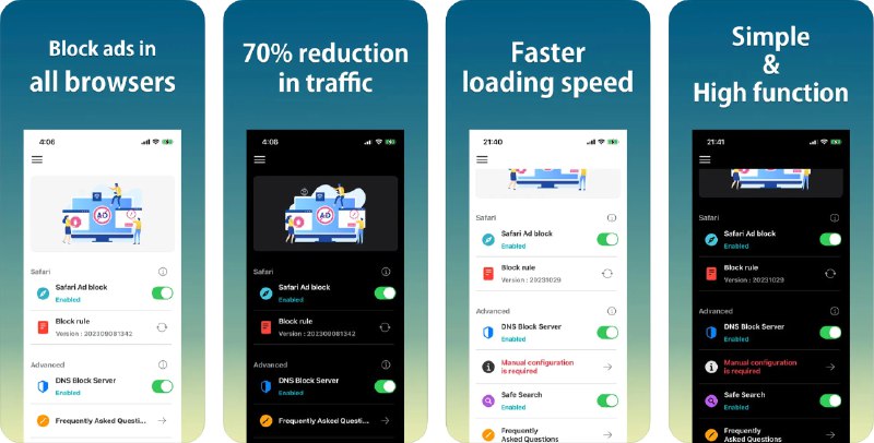  #应用限免  软件名称：AdBlock Master  支持平台：#iOS 15.0+  软件价格：¥15.00 -> ¥0.00  软件简介：一款 Safari 广告拦截工具应用