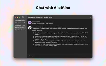  #优质应用   软件名称：FreeChat  支持平台：#macOS  软件价格：免费  软件简介：一款适用于 Mac 的离线 AI 聊天软件，所有对话完全私密并保存在本地，无需订阅或联网，提供了完全的自由和隐私保护