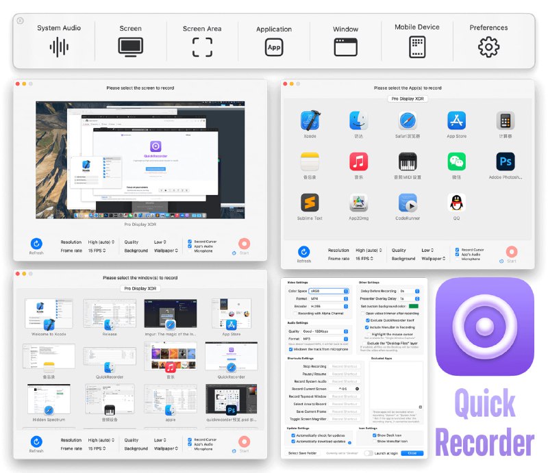  #优质应用  软件名称：QuickRecorder  支持平台：#macOS 14+  软件价格：免费  软件简介：一款专为macOS用户设计的开源高性能屏幕录制软件，体积小巧（仅约5MB），无任何累赘功能