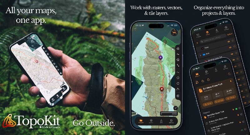  #应用限免 软件名称：TopoKit: Offline Field GIS 支持平台：iOS 26.2+ 软件价格：免费 软件简介：面向野外调查的离线地图工具，可导入 GeoTIFF、GeoPDF、GPX、KML 等数据，管理图层、记录 GPS 轨迹并测量距离与面积；支持 iCloud 项目同步，适合地质、生态与林业调查人员