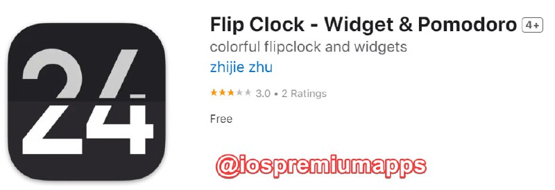  #应用限免 软件名称：Flip Clock 支持平台：#iOS 软件大小：2.7M 软件价格：￥6→0  内购价格：免费 软件功能：翻页时钟 软件简介：一款翻页时钟，国区限免结束，美区还在限免中